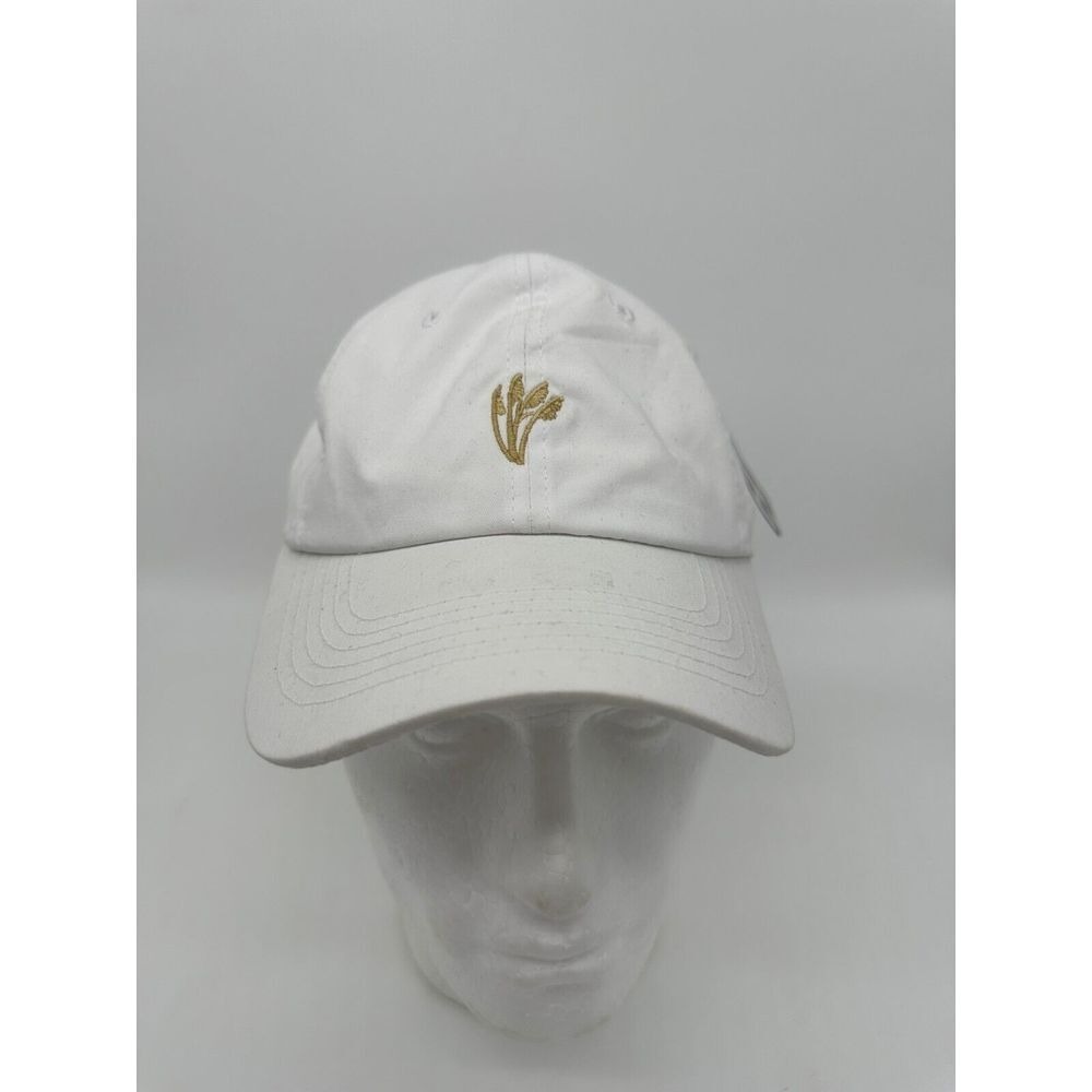 USA Hat Adult OSFA White Embroidered 100% Cotton Strapback Baseball Cap Mens NEW